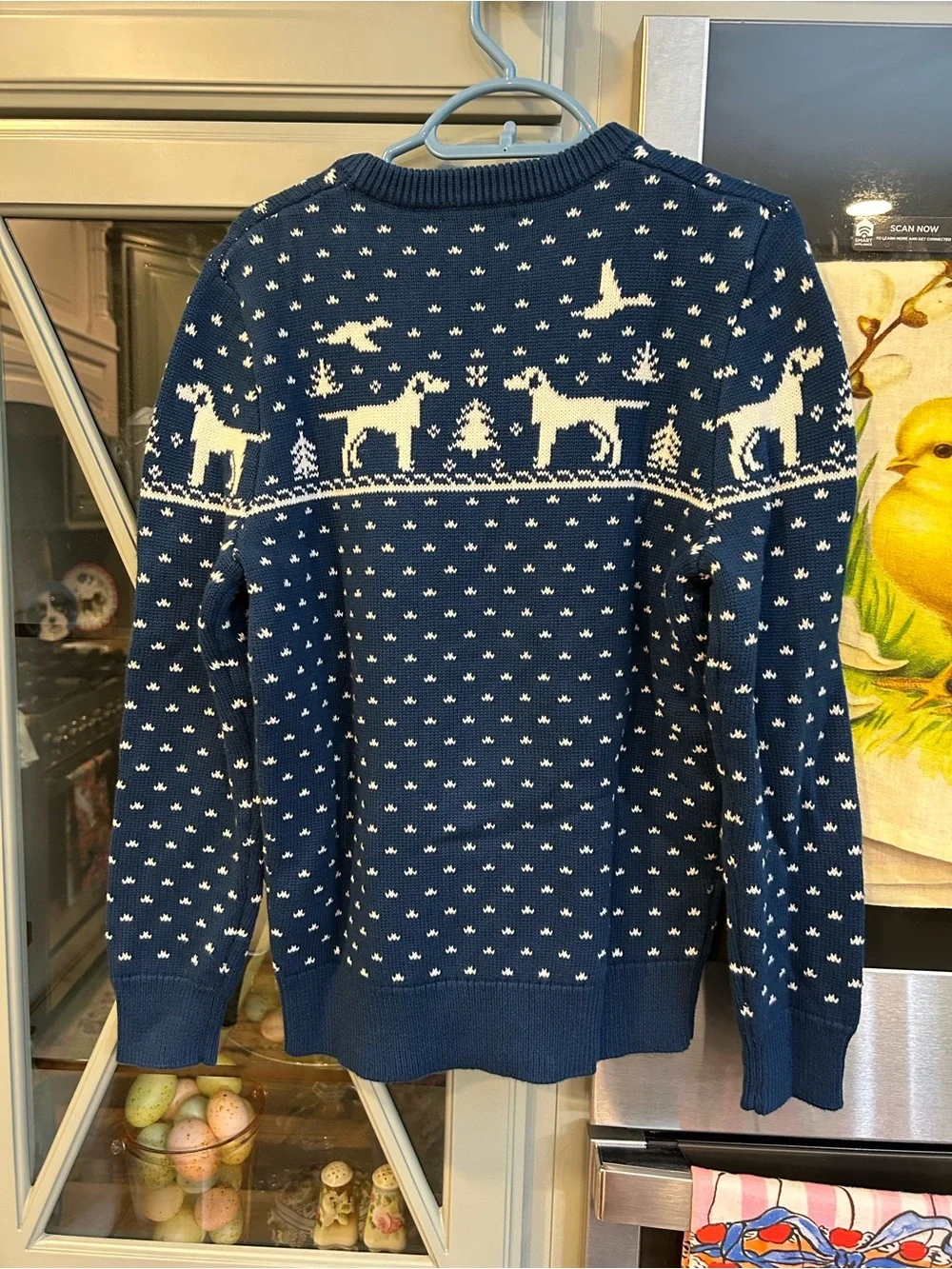 J. Crew Boys Size 8 Crewcuts Navy Blue and White Reindeer Knit Sweater NWT